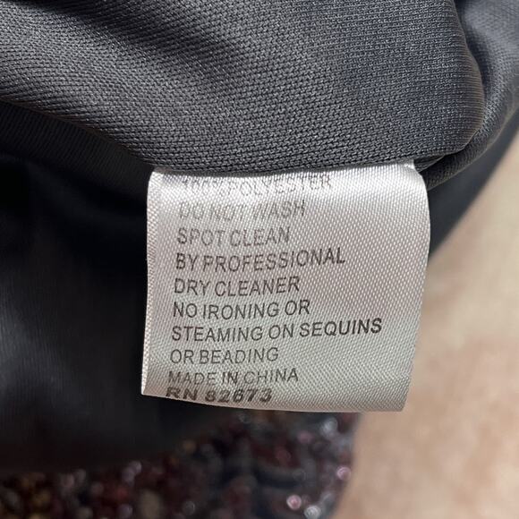 Ellie Wilde Mon Cheri Sleeveless Tulle Glitter Sheath Dress Beaded Homecoming - Picture 4 of 7